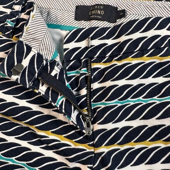 J. Crew Chino with Navy and Yellow Leaf Pattern - Picture 4 of 6